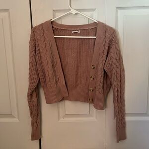 Pink Slightly Cropped Sweater